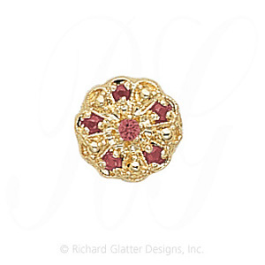 GS078 PT - 14 Karat Gold Pink Tourmaline Slide 